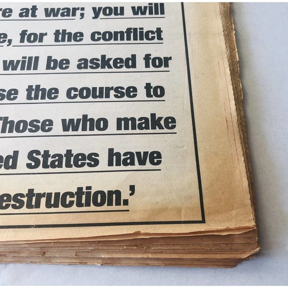 Vintage New York Post September 2001 Edition War WTC Attack on America NYPD FDNY - Picture 2 of 10